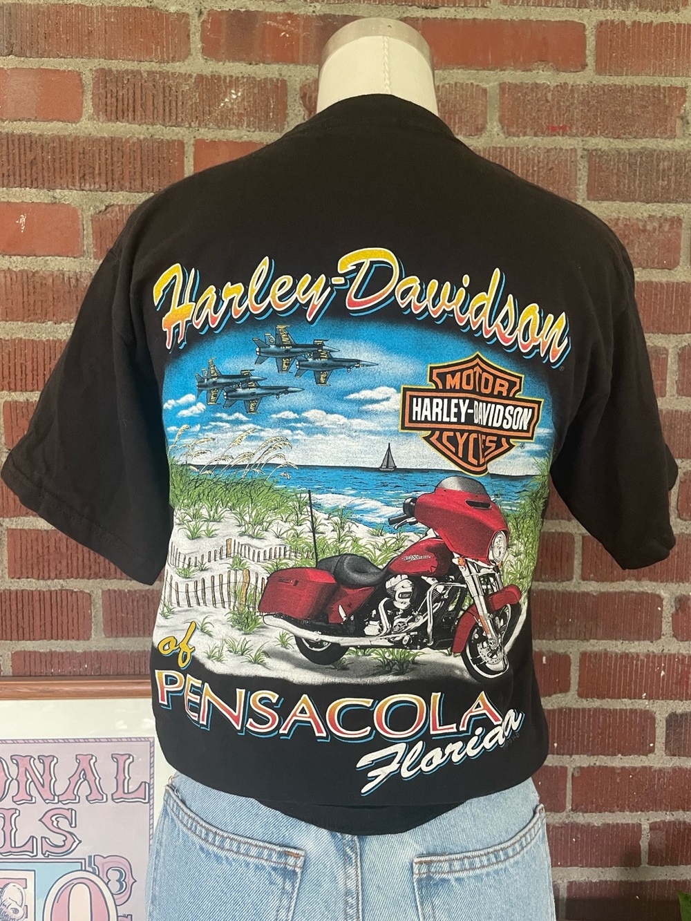 Harley-Davidson Black Tee with Pensacola FL Graphic